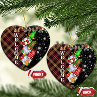 Christmas Gnome Welcome Christmas Ceramic Ornament Cute Holiday Gnomes with Plaid and Candy Cane Winter - Wonder Print Shop