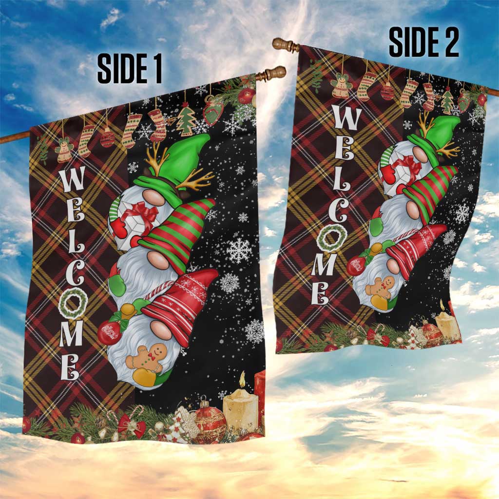 Christmas Gnome Welcome Garden Flag Cute Holiday Gnomes with Plaid and Candy Cane Winter - Wonder Print Shop