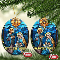 Joy to the World Stained Glass Nativity Scene Christmas Ceramic Ornament Christian Christmas Holy Family Star of Bethlehem - Wonder Print Shop