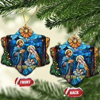 Joy to the World Stained Glass Nativity Scene Christmas Ceramic Ornament Christian Christmas Holy Family Star of Bethlehem - Wonder Print Shop