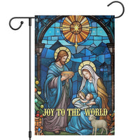 Joy to the World Stained Glass Nativity Scene Garden Flag Christian Christmas Holy Family Star of Bethlehem - Wonder Print Shop