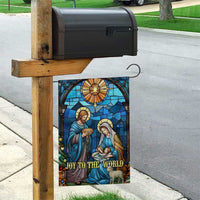 Joy to the World Stained Glass Nativity Scene Garden Flag Christian Christmas Holy Family Star of Bethlehem - Wonder Print Shop
