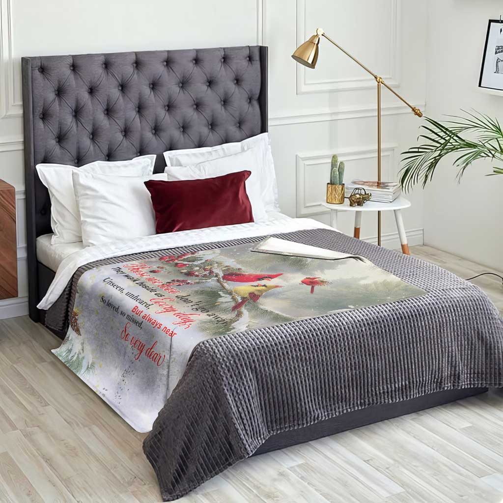 Cardinal Memorial Winter Christmas Throw Blanket Those We Love Dont Go Away Red and Yellow Cardinals - Wonder Print Shop