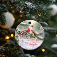 Cardinal Memorial Winter Christmas Christmas Ceramic Ornament Those We Love Dont Go Away Red and Yellow Cardinals - Wonder Print Shop
