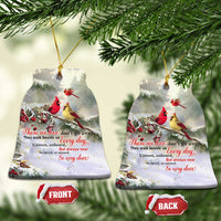 Cardinal Memorial Winter Christmas Christmas Ceramic Ornament Those We Love Dont Go Away Red and Yellow Cardinals - Wonder Print Shop