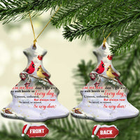 Cardinal Memorial Winter Christmas Christmas Ceramic Ornament Those We Love Dont Go Away Red and Yellow Cardinals - Wonder Print Shop
