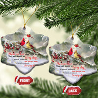 Cardinal Memorial Winter Christmas Christmas Ceramic Ornament Those We Love Dont Go Away Red and Yellow Cardinals - Wonder Print Shop