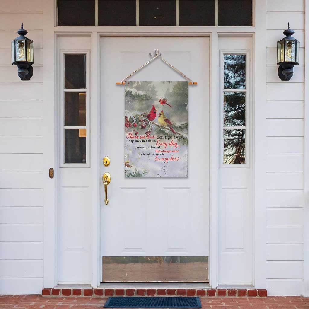 Cardinal Memorial Winter Christmas Garden Flag Those We Love Dont Go Away Red and Yellow Cardinals - Wonder Print Shop