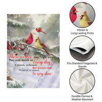 Cardinal Memorial Winter Christmas Garden Flag Those We Love Dont Go Away Red and Yellow Cardinals - Wonder Print Shop