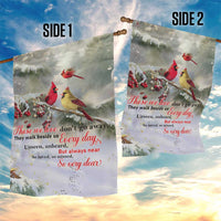 Cardinal Memorial Winter Christmas Garden Flag Those We Love Dont Go Away Red and Yellow Cardinals - Wonder Print Shop