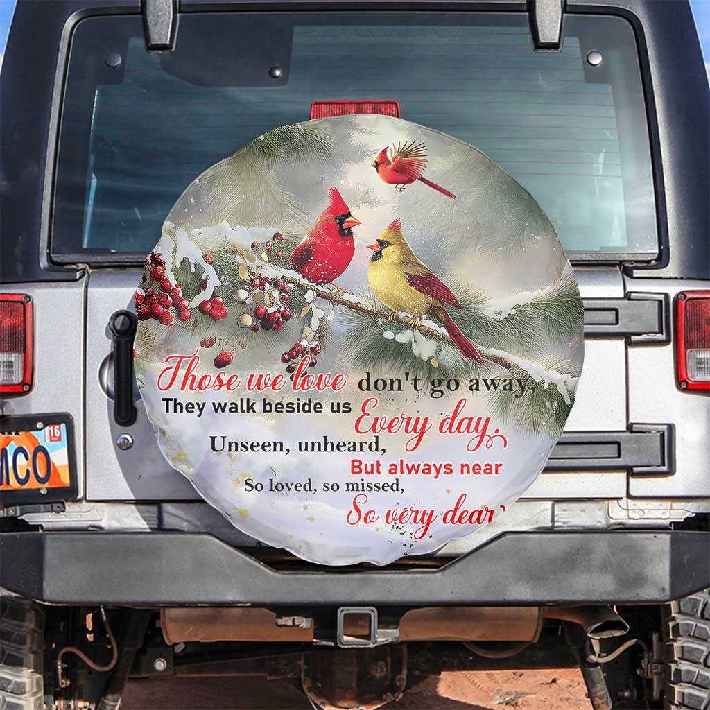 Cardinal Memorial Winter Christmas Spare Tire Cover Those We Love Dont Go Away Red and Yellow Cardinals - Wonder Print Shop