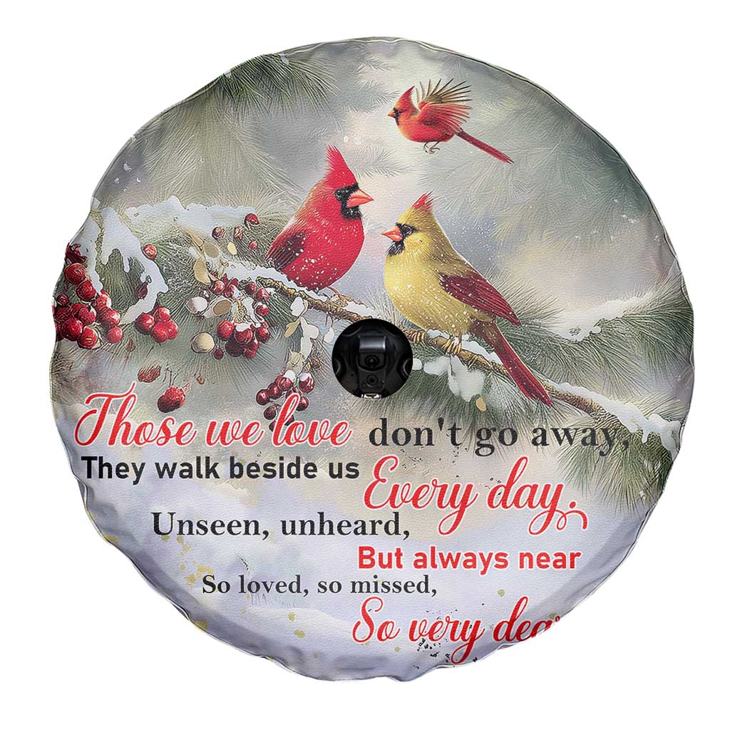Cardinal Memorial Winter Christmas Spare Tire Cover Those We Love Dont Go Away Red and Yellow Cardinals - Wonder Print Shop