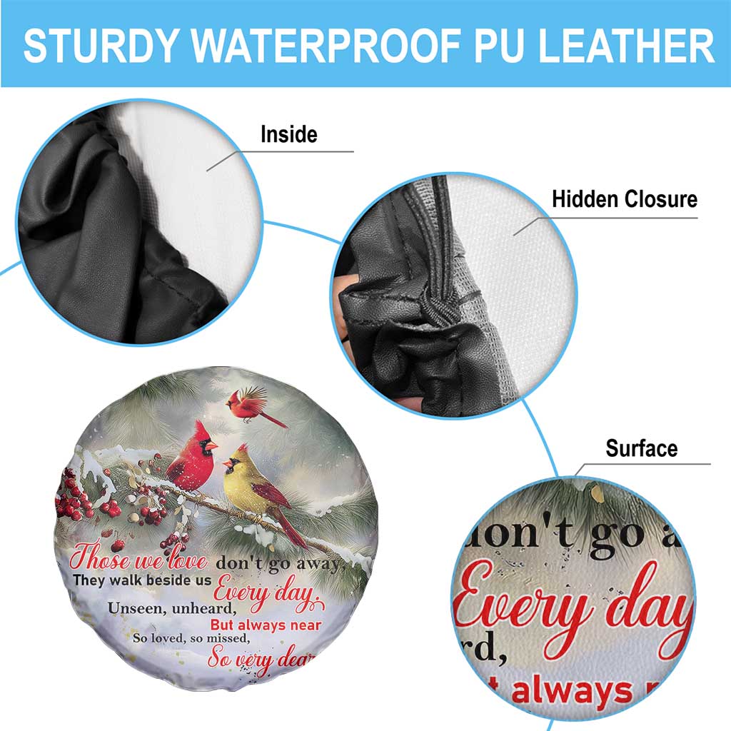 Cardinal Memorial Winter Christmas Spare Tire Cover Those We Love Dont Go Away Red and Yellow Cardinals - Wonder Print Shop