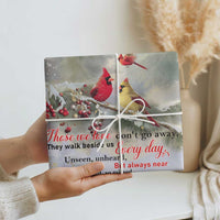 Cardinal Memorial Winter Christmas Wrapping Paper Those We Love Dont Go Away Red and Yellow Cardinals - Wonder Print Shop