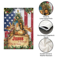 Patriotic Nativity Christmas Scene Garden Flag Jesus Is the Reason for the Season American Flag and Angels - Wonder Print Shop