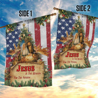 Patriotic Nativity Christmas Scene Garden Flag Jesus Is the Reason for the Season American Flag and Angels - Wonder Print Shop