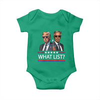 Funny Political Conspiracy Parody Baby Onesie What List Men in Black Meme - Wonder Print Shop