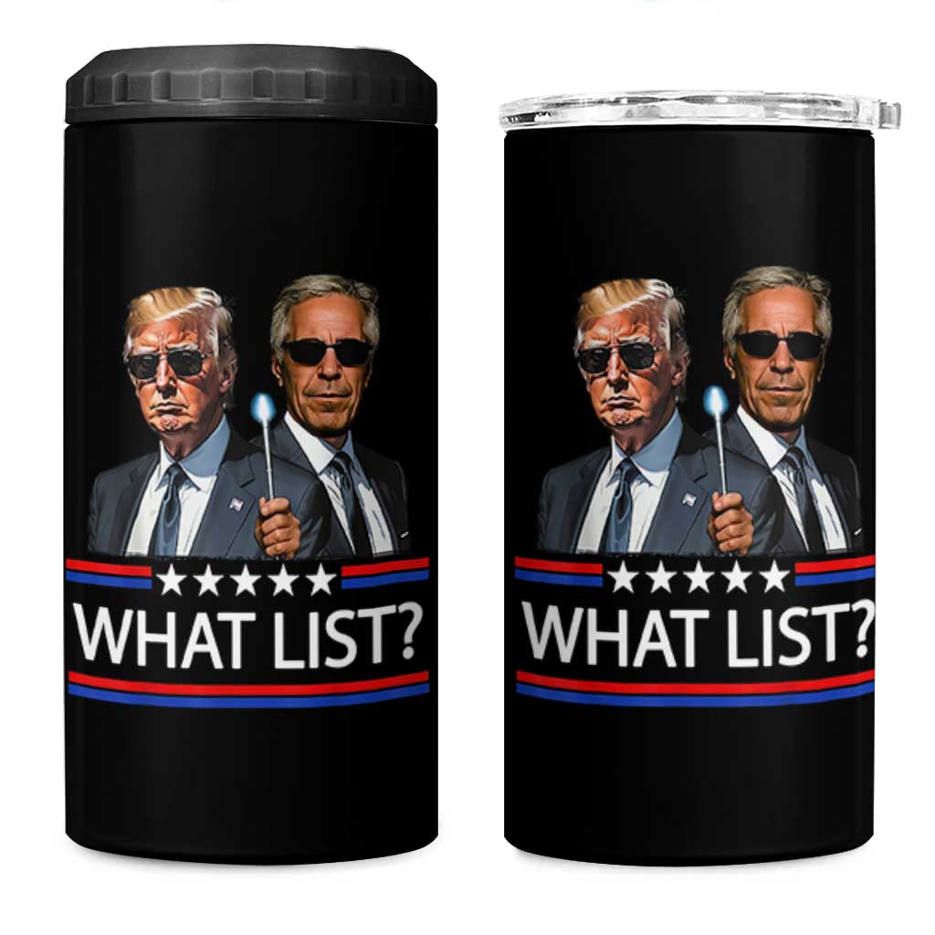 Funny Political Conspiracy Parody 4 in 1 Can Cooler Tumbler What List Men in Black Meme - Wonder Print Shop