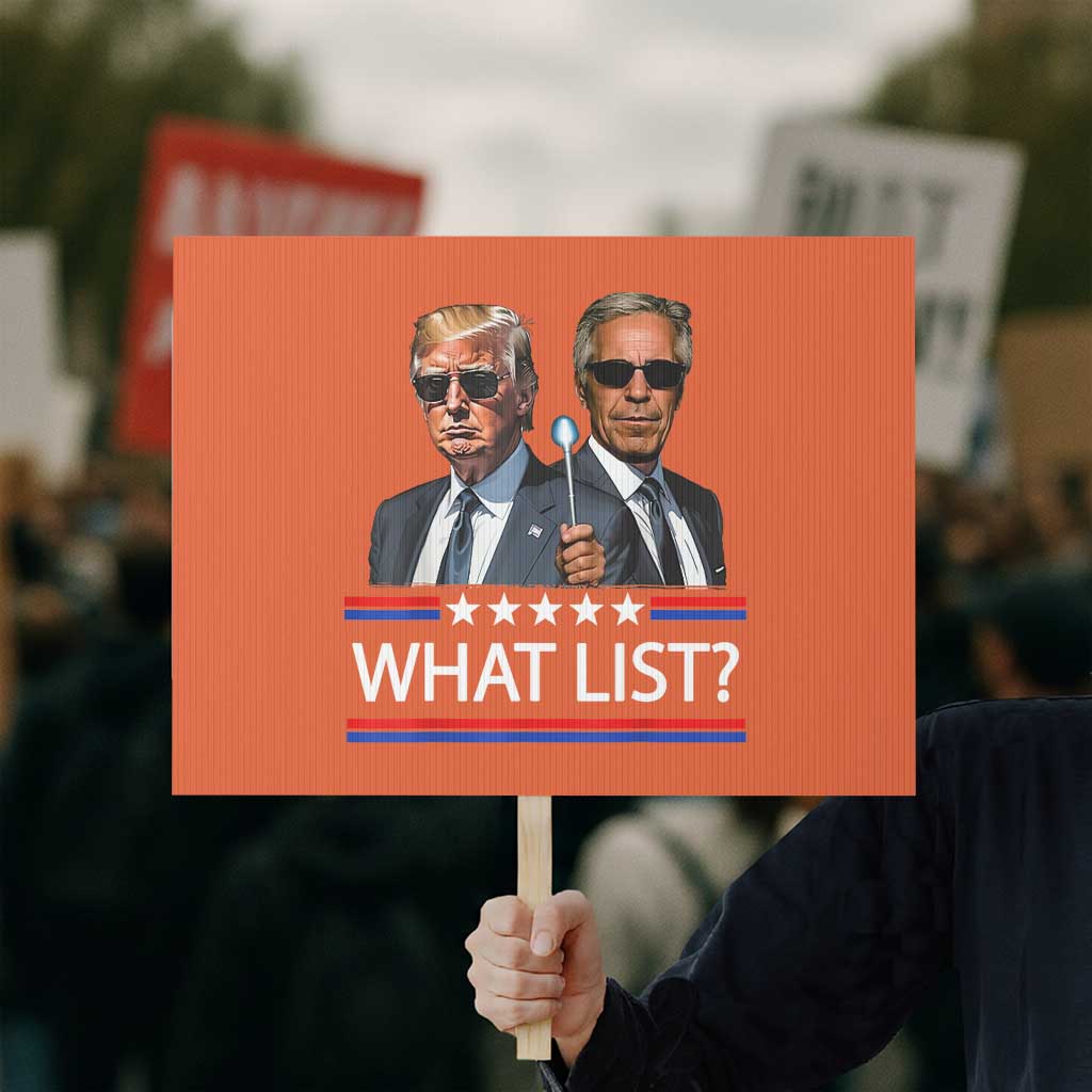 Funny Political Conspiracy Parody Protest Sign What List Men in Black Meme - Wonder Print Shop