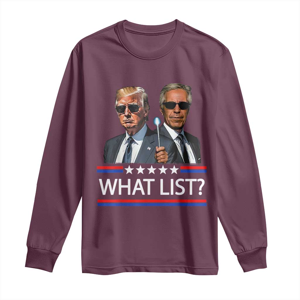 Funny Political Conspiracy Parody Long Sleeve Shirt What List Men in Black Meme - Wonder Print Shop