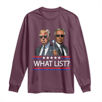 Funny Political Conspiracy Parody Long Sleeve Shirt What List Men in Black Meme - Wonder Print Shop
