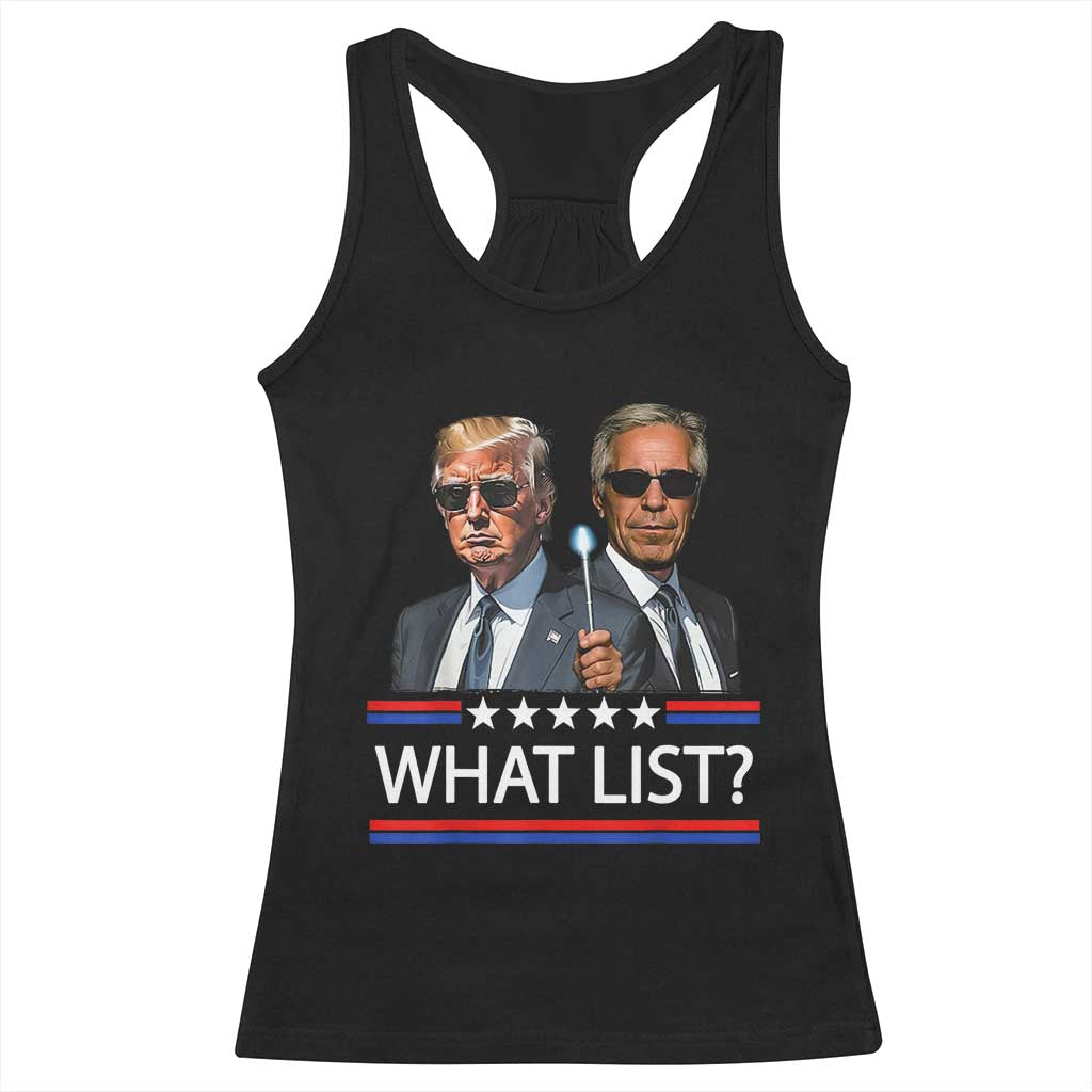 Funny Political Conspiracy Parody Racerback Tank Top What List Men in Black Meme - Wonder Print Shop