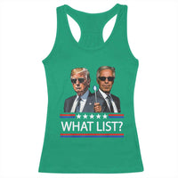 Funny Political Conspiracy Parody Racerback Tank Top What List Men in Black Meme - Wonder Print Shop