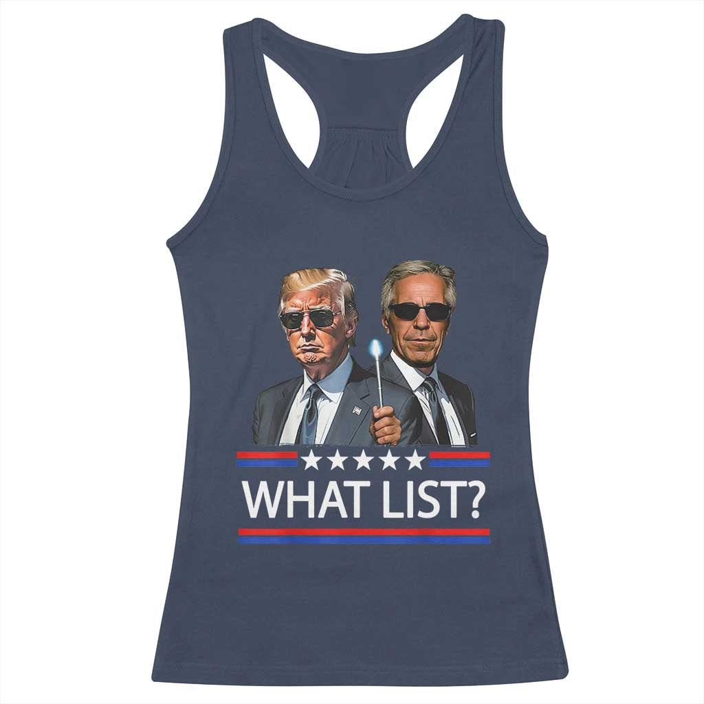 Funny Political Conspiracy Parody Racerback Tank Top What List Men in Black Meme - Wonder Print Shop