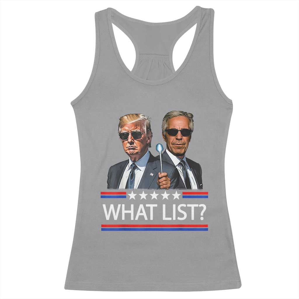 Funny Political Conspiracy Parody Racerback Tank Top What List Men in Black Meme - Wonder Print Shop