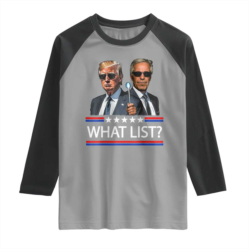 Funny Political Conspiracy Parody Raglan Shirt What List Men in Black Meme - Wonder Print Shop