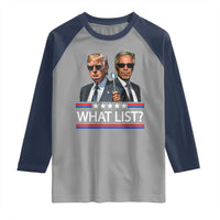 Funny Political Conspiracy Parody Raglan Shirt What List Men in Black Meme - Wonder Print Shop
