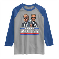 Funny Political Conspiracy Parody Raglan Shirt What List Men in Black Meme - Wonder Print Shop