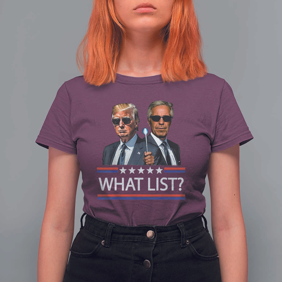 Funny Political Conspiracy Parody T Shirt For Women What List Men in Black Meme - Wonder Print Shop