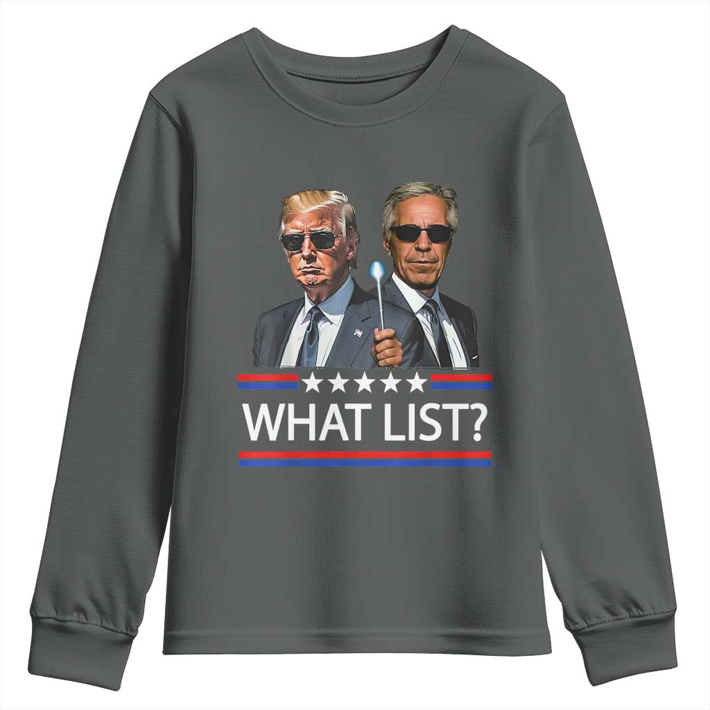 Funny Political Conspiracy Parody Youth Sweatshirt What List Men in Black Meme - Wonder Print Shop