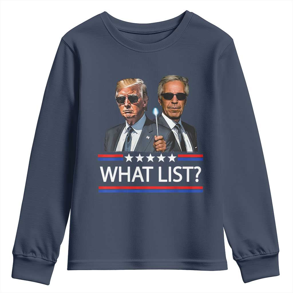 Funny Political Conspiracy Parody Youth Sweatshirt What List Men in Black Meme - Wonder Print Shop