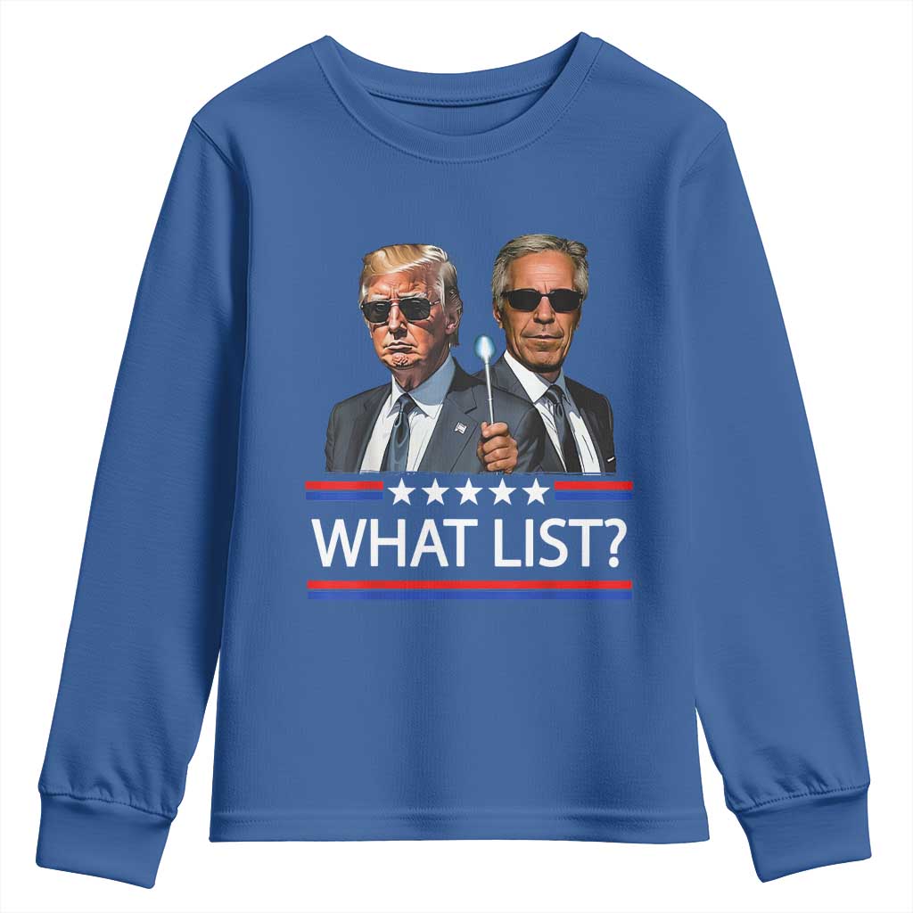 Funny Political Conspiracy Parody Youth Sweatshirt What List Men in Black Meme - Wonder Print Shop