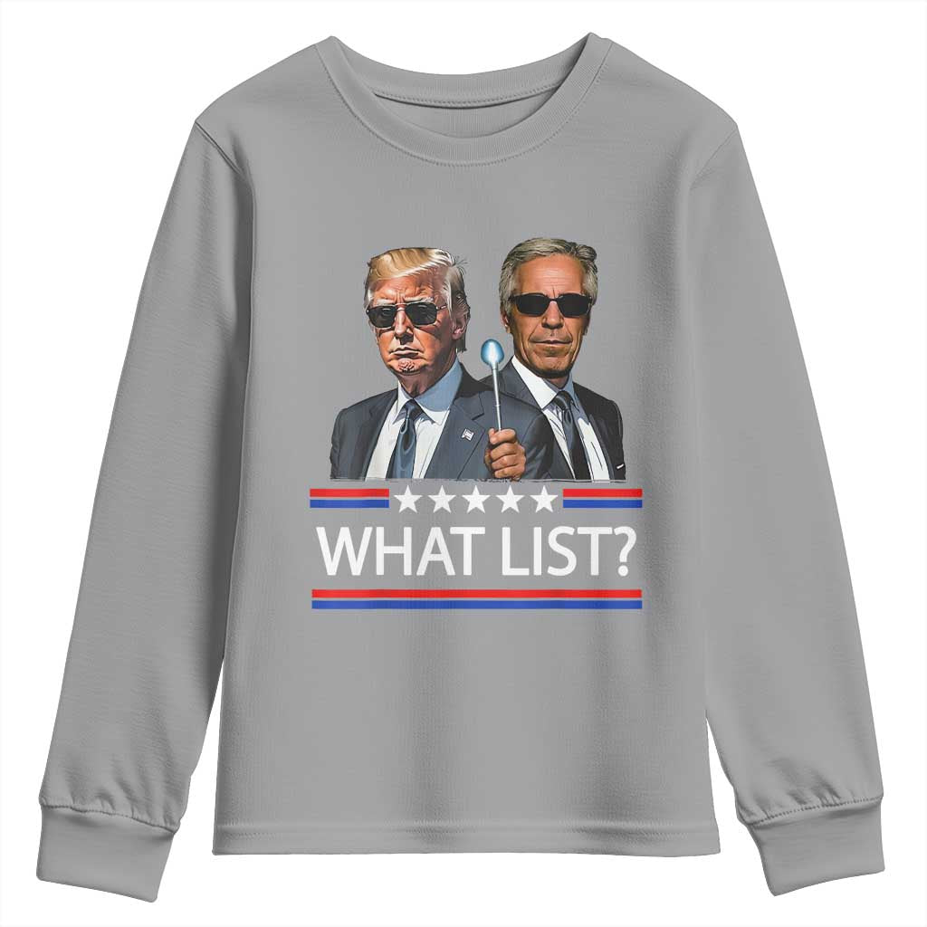 Funny Political Conspiracy Parody Youth Sweatshirt What List Men in Black Meme - Wonder Print Shop
