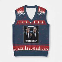 What List Dark Political Humor V-Neck Knit Sweater Vest Funny Political Conspiracy Parody - Wonder Print Shop