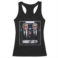 What List Dark Political Humor Racerback Tank Top Funny Political Conspiracy Parody - Wonder Print Shop