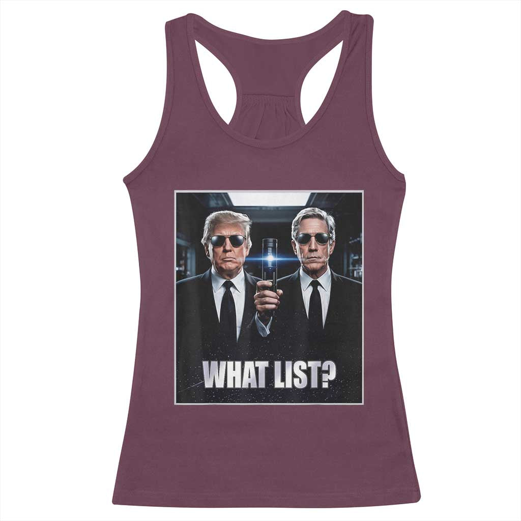 What List Dark Political Humor Racerback Tank Top Funny Political Conspiracy Parody - Wonder Print Shop
