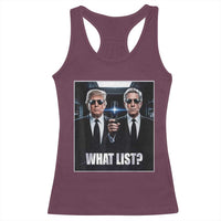 What List Dark Political Humor Racerback Tank Top Funny Political Conspiracy Parody - Wonder Print Shop