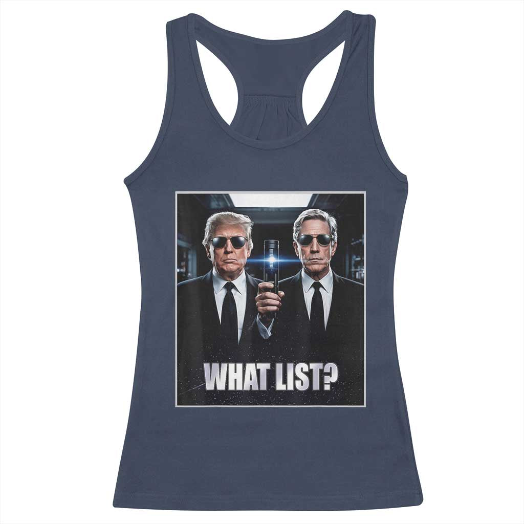 What List Dark Political Humor Racerback Tank Top Funny Political Conspiracy Parody - Wonder Print Shop