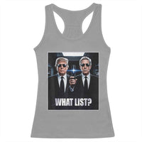 What List Dark Political Humor Racerback Tank Top Funny Political Conspiracy Parody - Wonder Print Shop