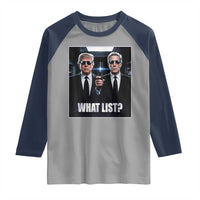 What List Dark Political Humor Raglan Shirt Funny Political Conspiracy Parody - Wonder Print Shop