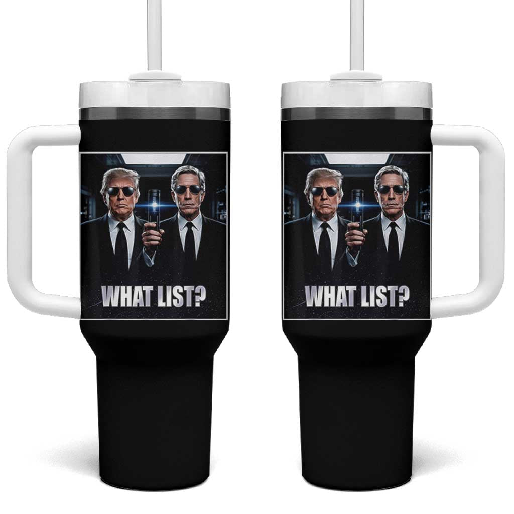 What List Dark Political Humor Tumbler With Handle Funny Political Conspiracy Parody - Wonder Print Shop