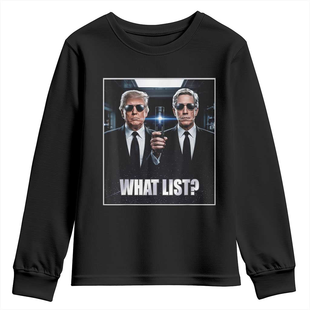 What List Dark Political Humor Youth Sweatshirt Funny Political Conspiracy Parody - Wonder Print Shop