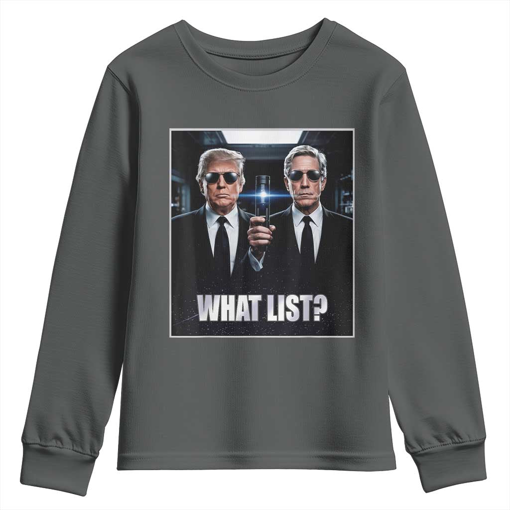 What List Dark Political Humor Youth Sweatshirt Funny Political Conspiracy Parody - Wonder Print Shop