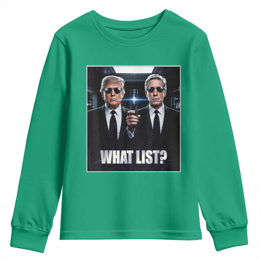 What List Dark Political Humor Youth Sweatshirt Funny Political Conspiracy Parody - Wonder Print Shop