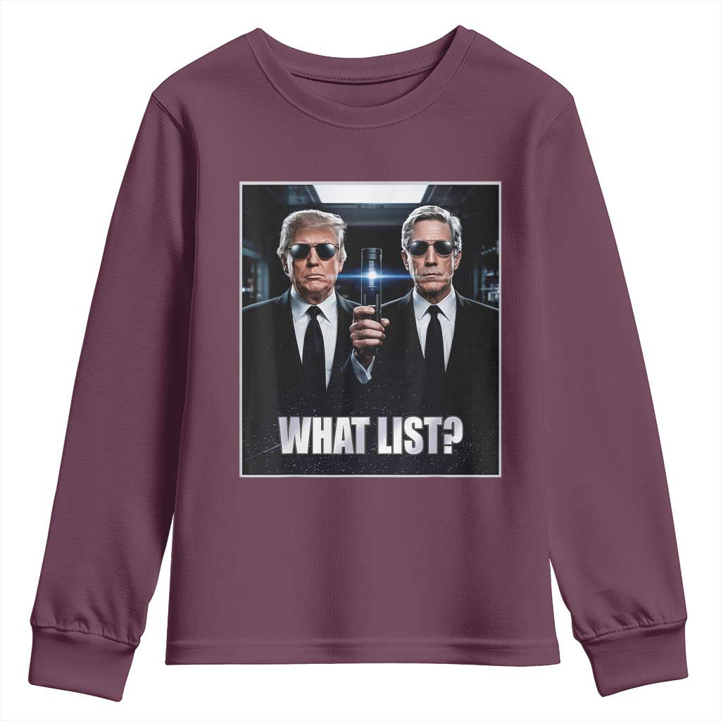 What List Dark Political Humor Youth Sweatshirt Funny Political Conspiracy Parody - Wonder Print Shop