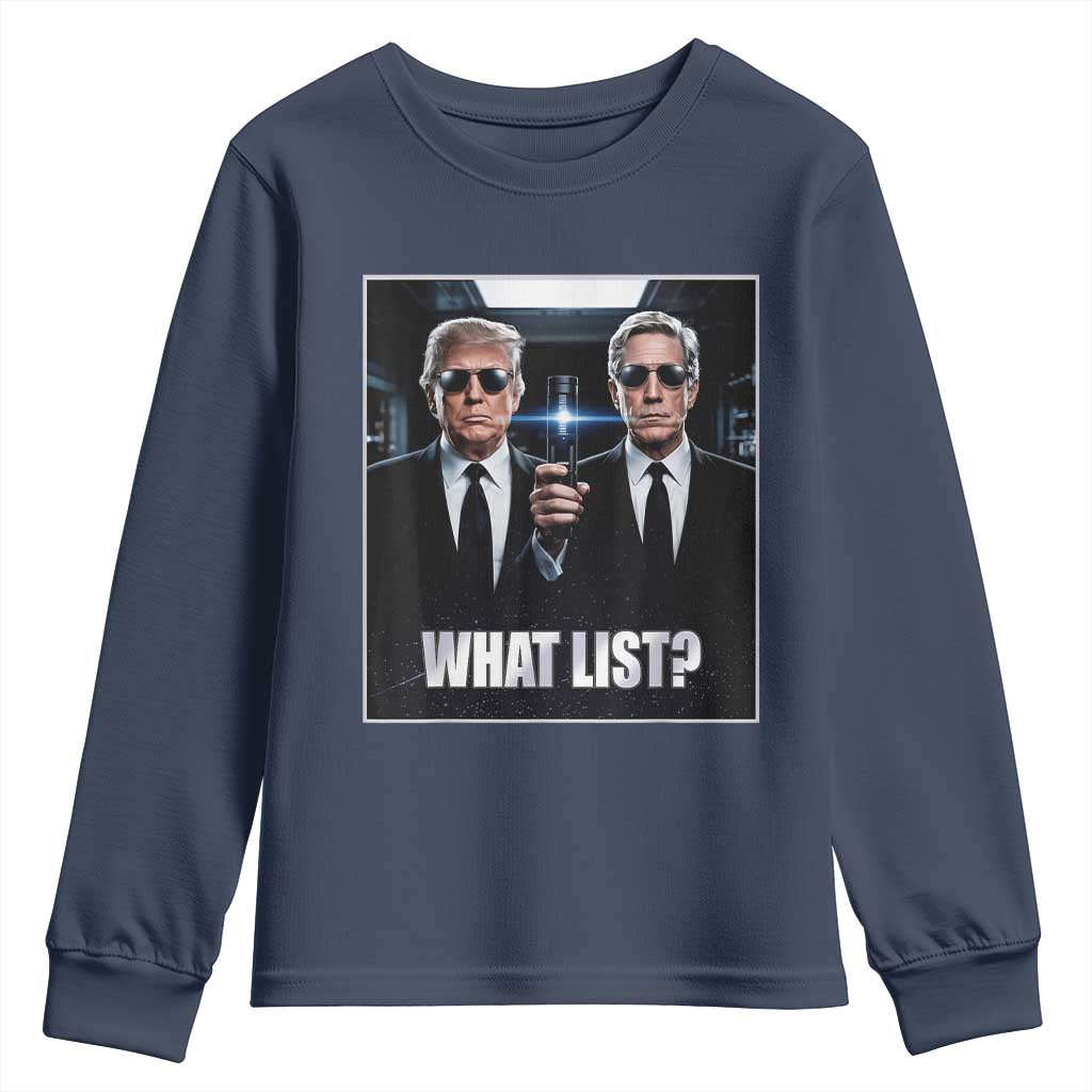 What List Dark Political Humor Youth Sweatshirt Funny Political Conspiracy Parody - Wonder Print Shop